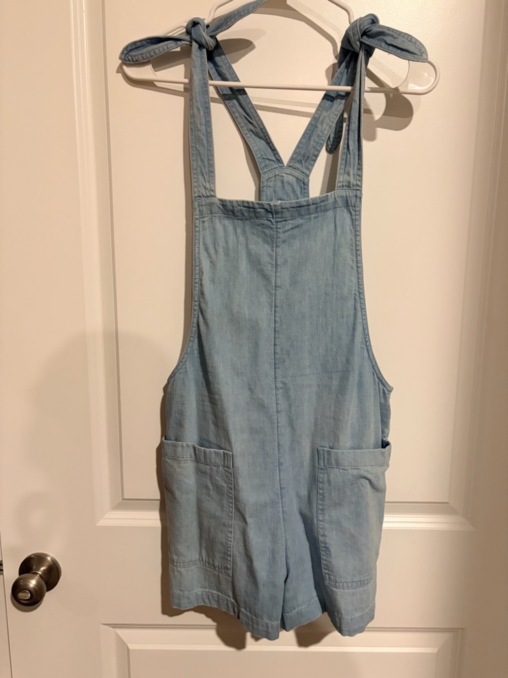 aerie Light Blue Denim Romper Overalls
